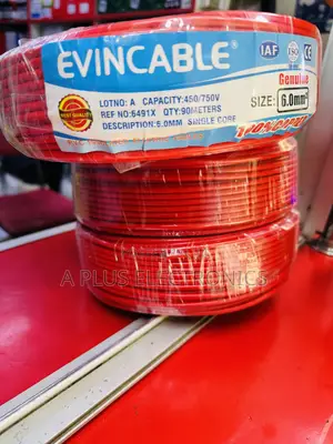 Evincable 6.0mm Red Single Core Wiring Cable 90m-Pure Copper Conductor
