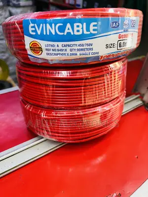 Evincable 6.0mm Red Single Core Wiring Cable 90m – Professional Grade