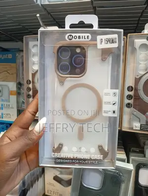 Metallic Bezel Magsafe Phone Case for the iPhone 15 Pro Max.