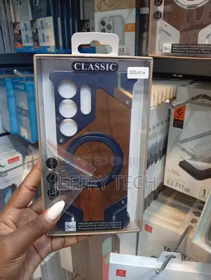 Metal and Wood-Grain Frameless Case for the Samsung Galaxy S25 Ultra