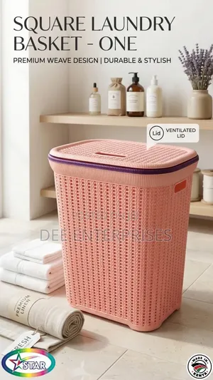 Square Laundry Basket With Lid