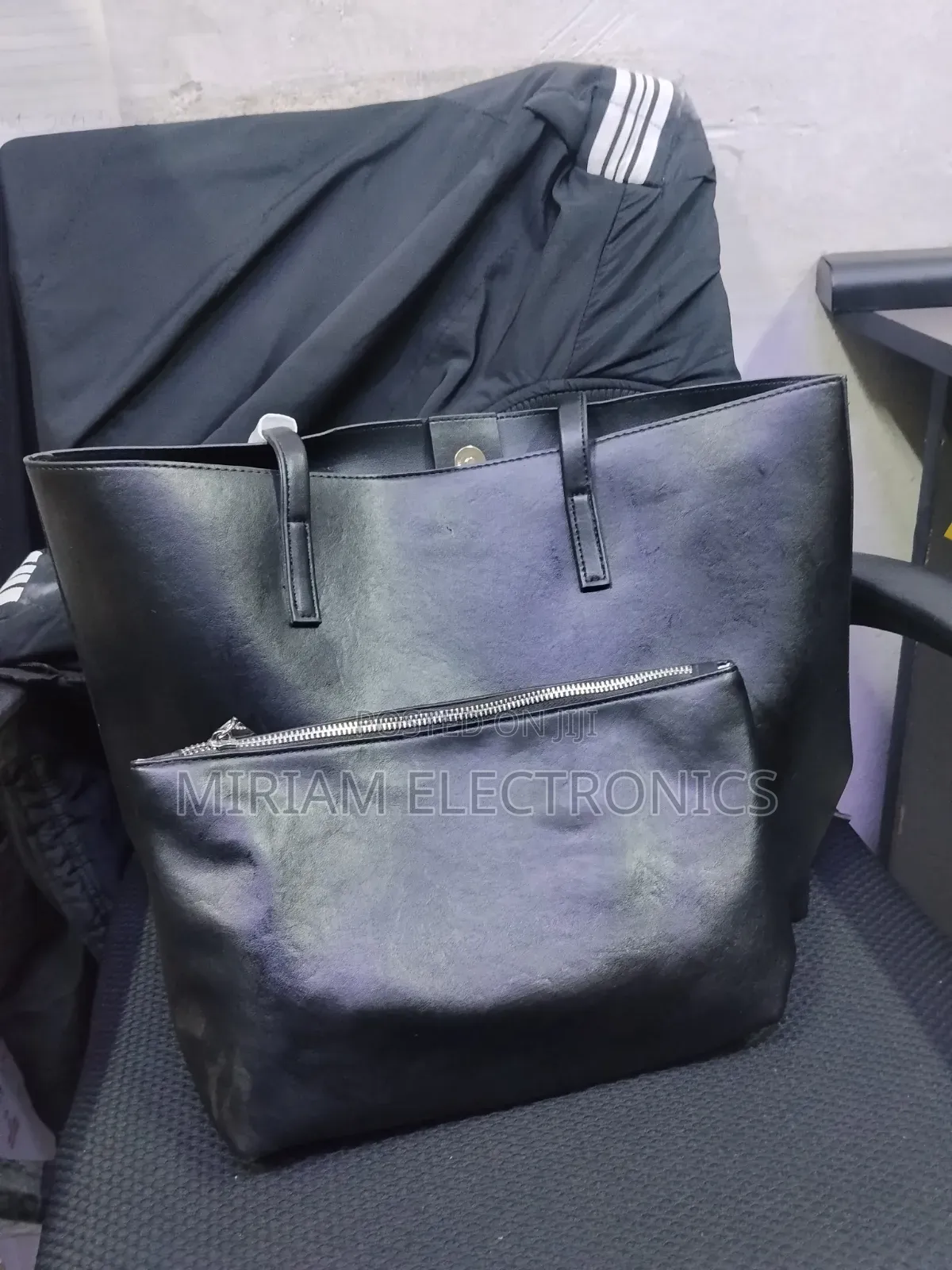 Two in 1 Black Leather Bag on Offer