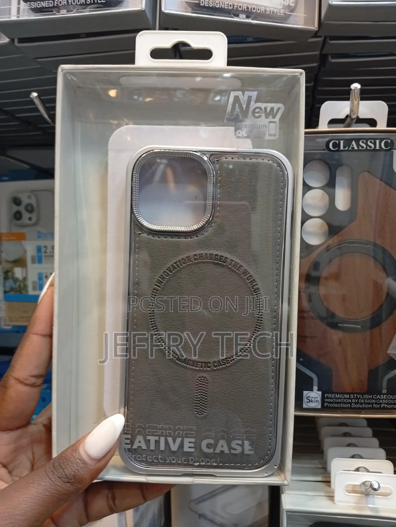 Gray "Eative Case" for a Smartphone, Featuring Magsafe