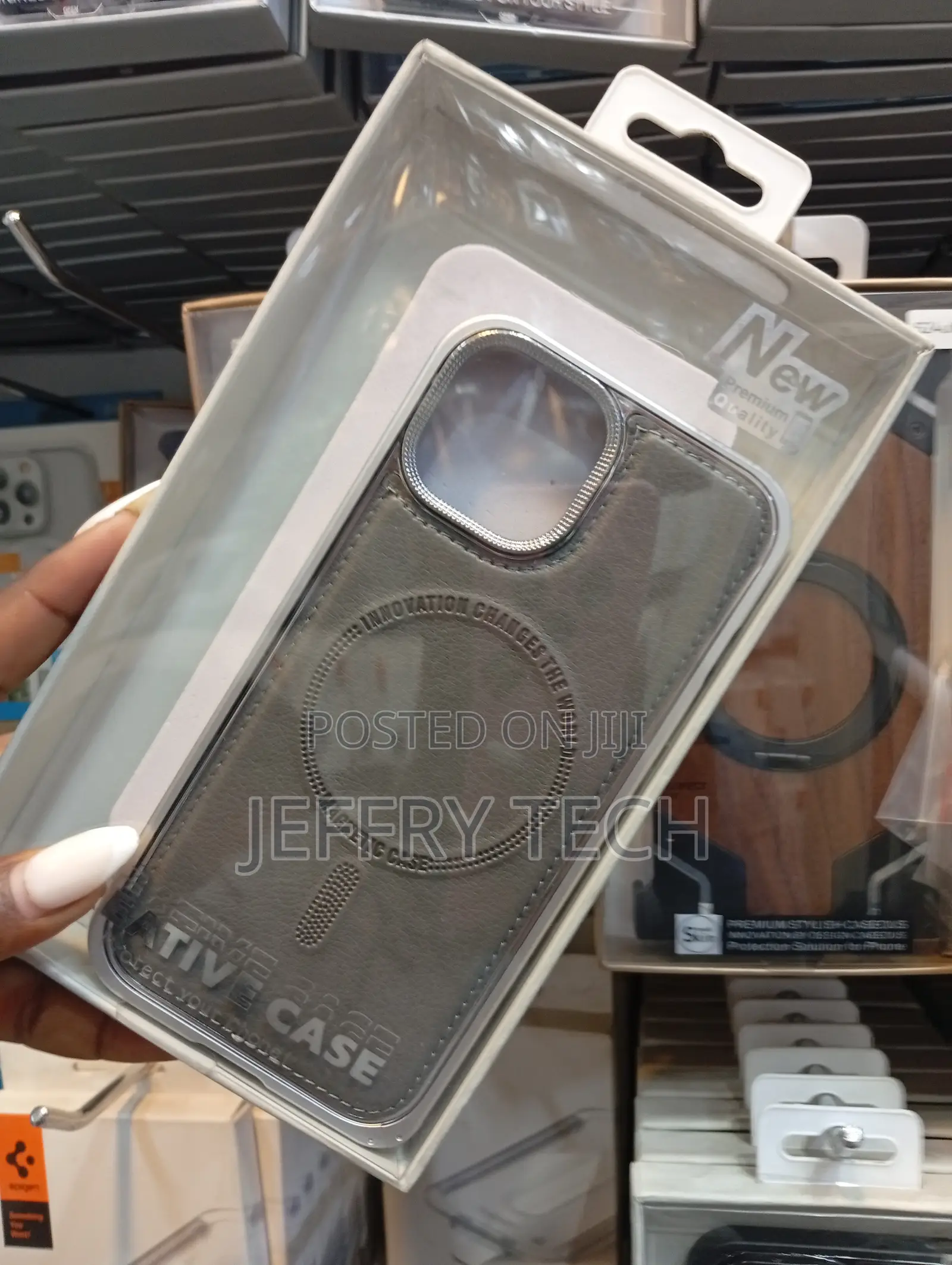 Gray "Eative Case" for a Smartphone, Featuring Magsafe