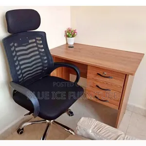 Home Office Brown Desk With Chair