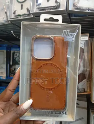 Brown Leather Magnetic Phone Case for iPhone 14 Pro