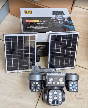 V380 4g Simcard Triple Lens Solar PTZ Camera With Dual Panels