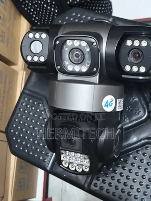 V380 4g Triple Lens CCTV PTZ Camera Electric Model Has Ethernet Cable