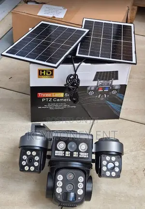 Three Lens 4g Simcard Solar Powered Camera Wit Strobe Lights 2 Panels