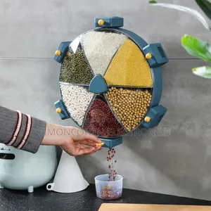 Wall Mounted 6 Grid Rotating Cereal Dispenser