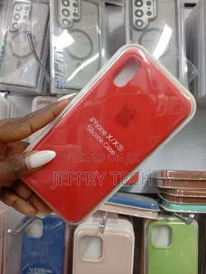 Red Silicone Protective Case for the Apple iPhone X or iPhone Xs.