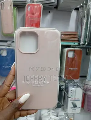Pink Silicone Protective Back Cover the Apple iPhone 12 Pro Max.