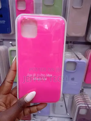 Bright Pink Silicone Phone Case for the Apple iPhone 11 Pro Max.
