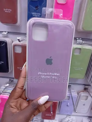 Generic Purple Silicone Protective Case for an iPhone 11 Pro Max.