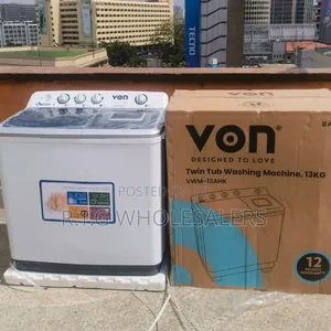 Von 13kg Semi Automatic Twin Tub Washer (White)