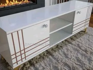 Sydney White Tv Stand 4ft,Sleek Space Tv Stand