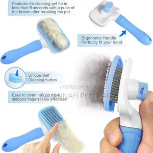 Self Cleaning Pet Slicker Brushes With Smooth Handle
