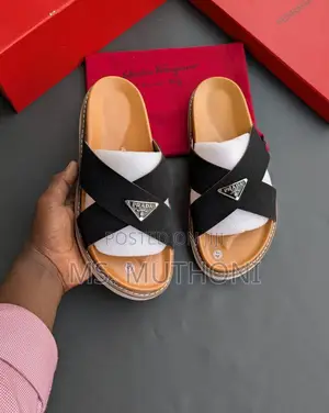 Prada Suede Crisscross Slides Size 40-45