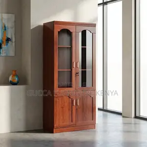 2-Door Mahogany Glas Fronted Document Cabinet