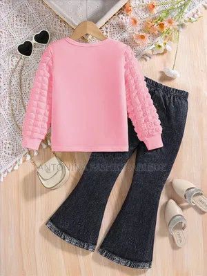 Girls Stylish Pink Top and Black Tight 4-8yrs