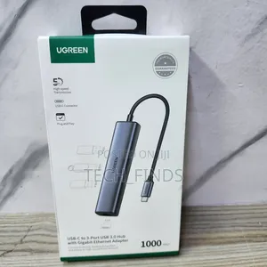 Ugreen Usb-C to Rj45 Gigabit Ethernet + Usb-a 3.0 (3 Ports) Adapter