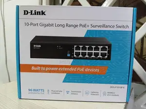 D-Link 10port Gigabit Long Range Poe Surveillance Switch - Black