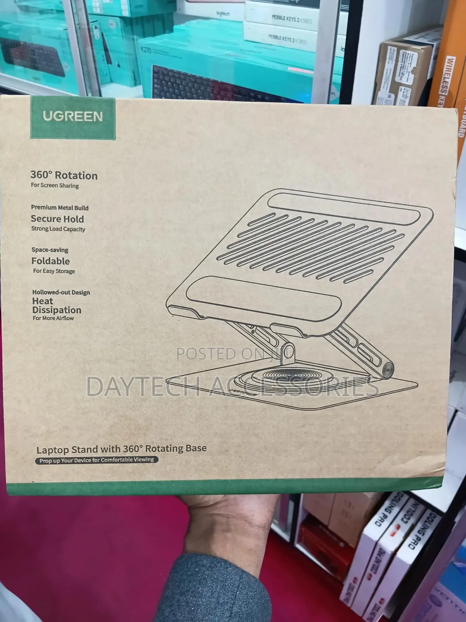 Ugreen 360° Adjustable Laptop Stand Foldable - Rotating Computer Riser
