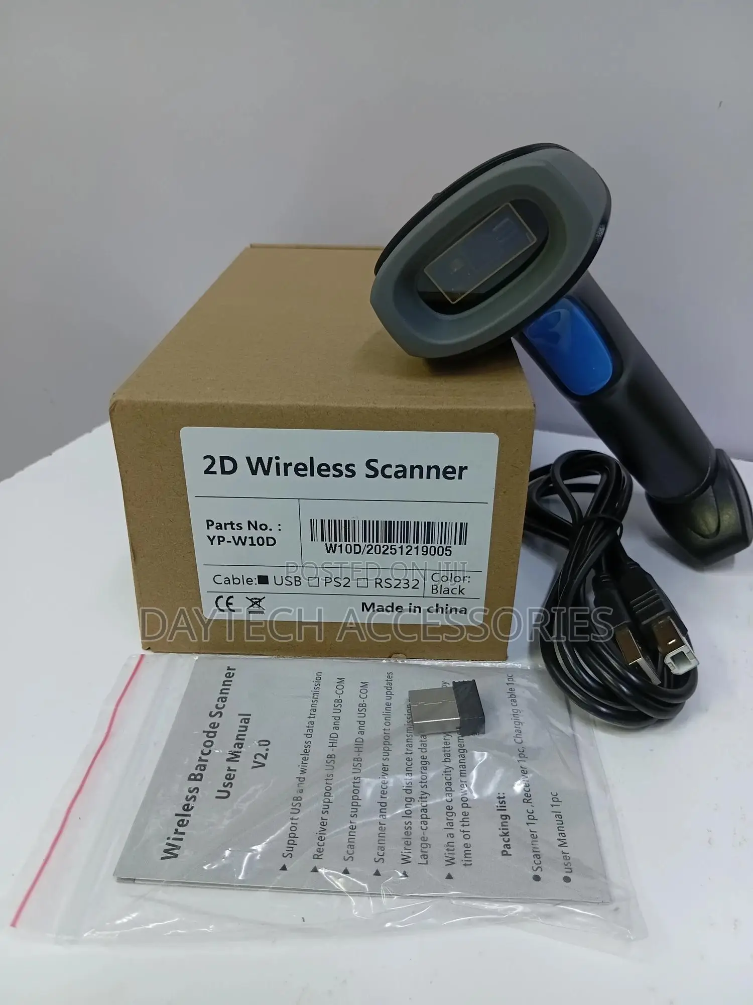 Yp-w10d 2d Wireless Barcode Qr Scanner.