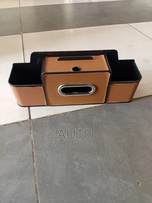 Brown Car Seat Organizer With Tissue Holder – Luxury Interior Storage