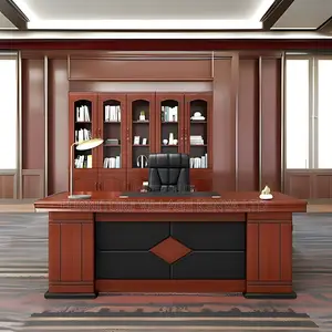 1.8 Meters Mahogany Boss L-Shaped Task Table