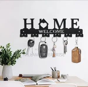 Black Metal Wall-Mounted Key Holder*