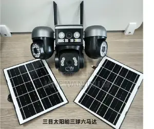 New V380 Solar Camera 4g Tripple Lens Sim Card Slot 4mp PTZ