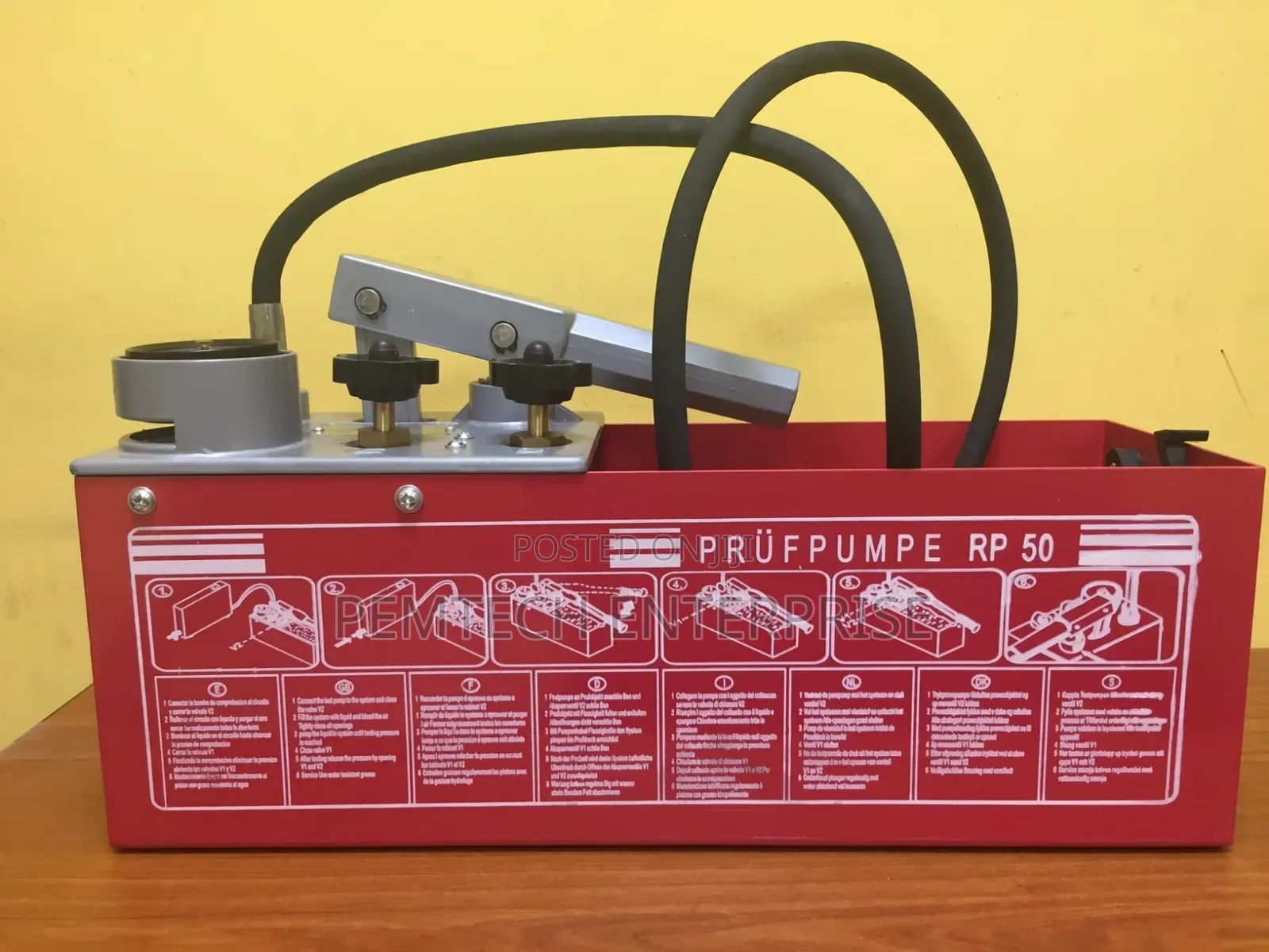 Manual Hydrostatic Pressure Test Pump, Specifically The Rp 50 Model.