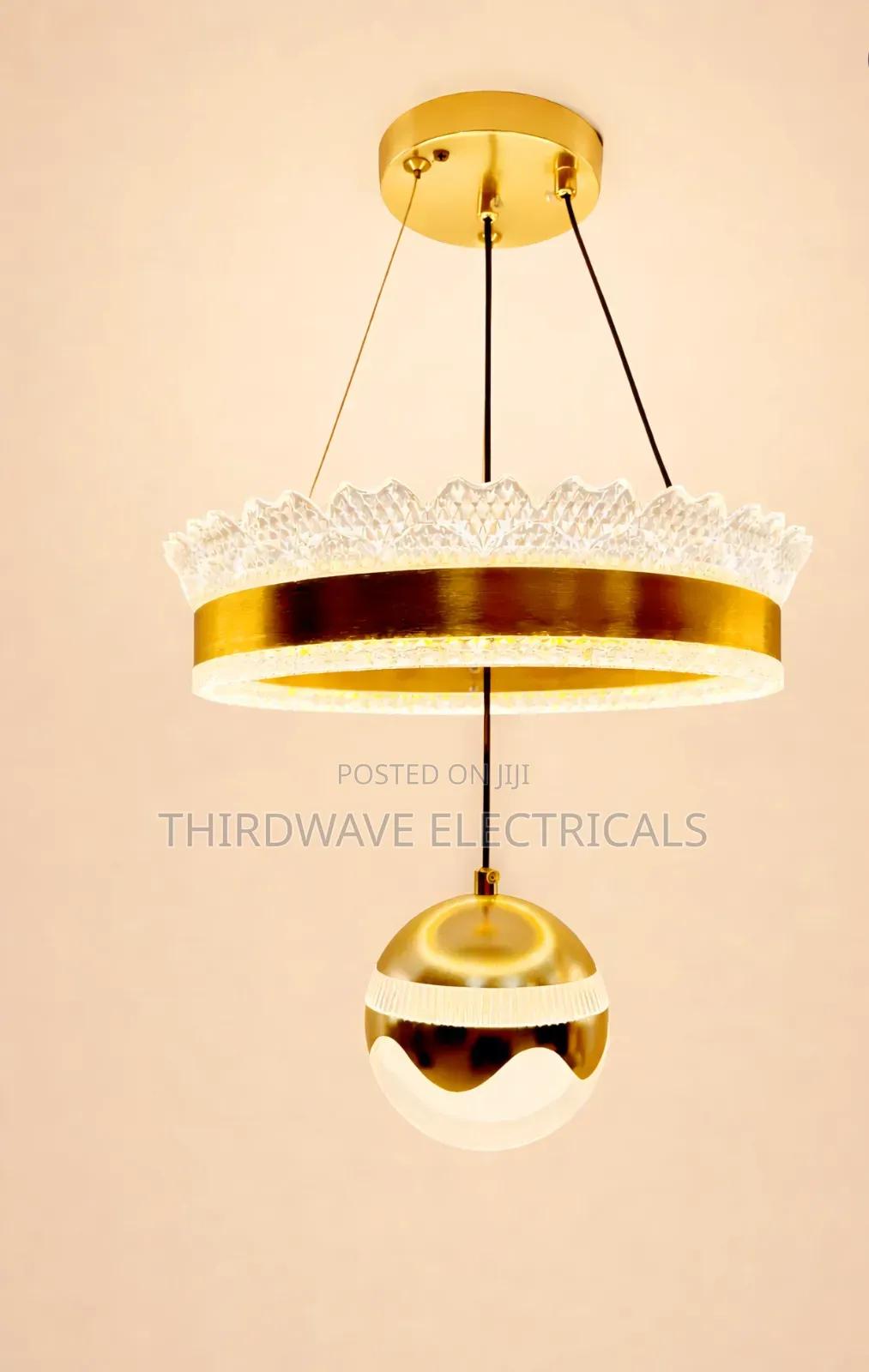 Gold Led Ring Pendant Chandelier Light Nj6