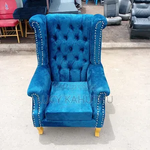 Blue King Size Chair With Caucasus and Powder Coated Frame