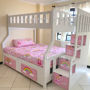 Kids Bunk Bed With Storage Stairs – Themed Design (Customizable)
