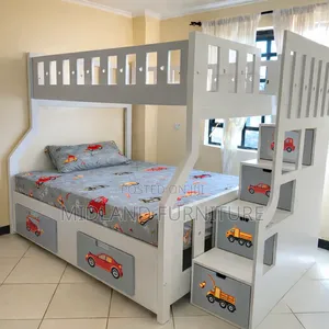 Kids Bunk Bed With Storage Stairs – Themed Design (Customizable)