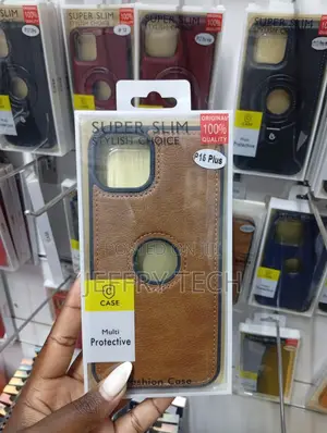 iPhone 15 Plus Super Slim Leather-Style Phone Case