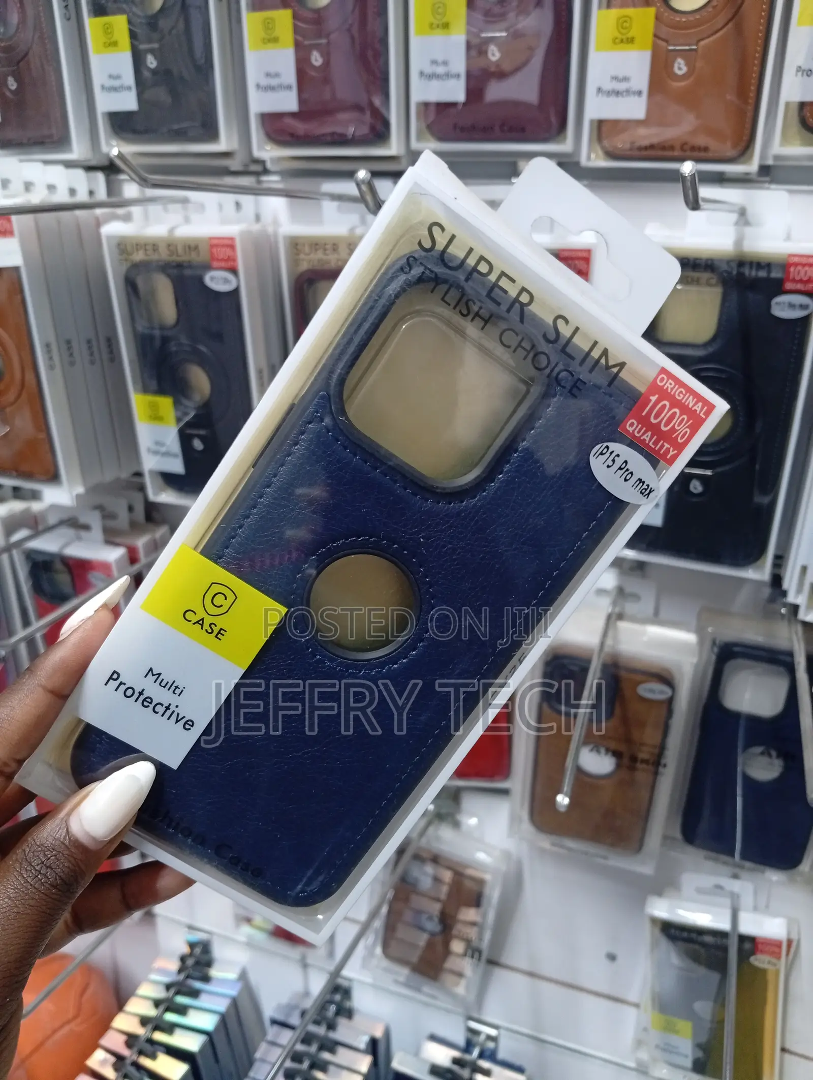 iPhone 15 Pro Max Pu Leather Protective Back Case