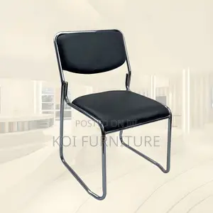 Office Chairs; Stackable Black Mid Backrest Visitors Catalina Seat