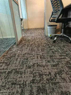 Patched Grey Square Tile Carpets For Executive Office Floor Carpets