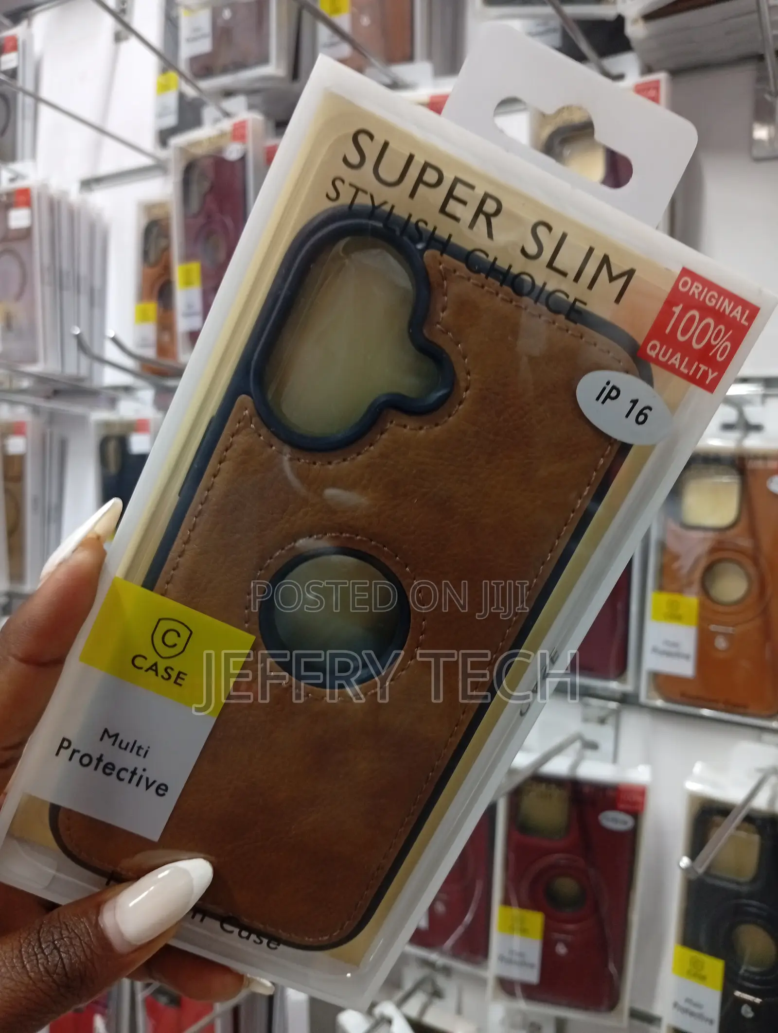 iPhone 16 Leather Protective Phone Case
