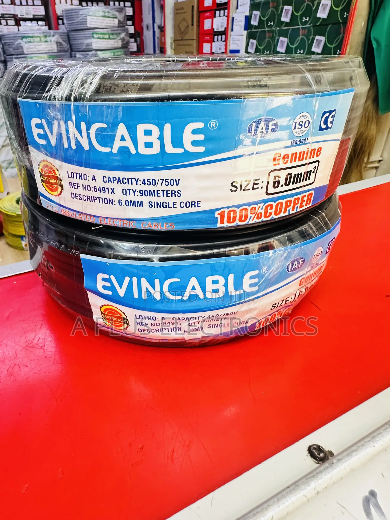 Evincable 6.0mm Black Single Core Wiring Cable 90m – Safe Efficient