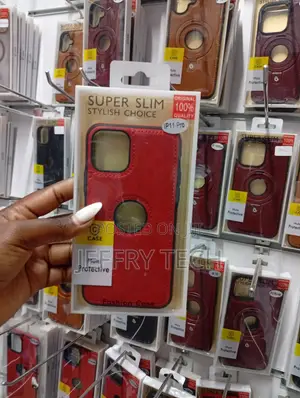 iPhone 11 Pro Red Protective Leather Back Cover Case