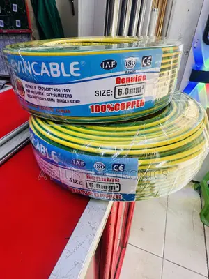 Evincable 6.0mm Green Yellow Single Core Wiring Cable 90m –Heavy Power