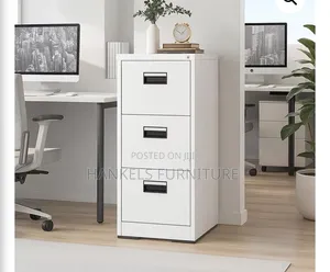 3-Drawer Metallic Office Cabinet Durable Steel Storage