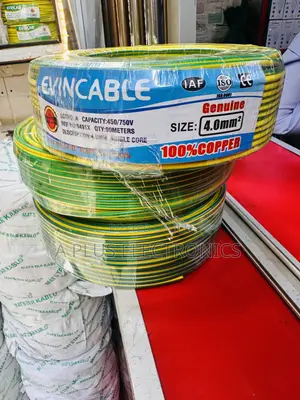 Evincable 4.0mm Green Yellow Single Core Wiring Cable 90m-Durable Wire