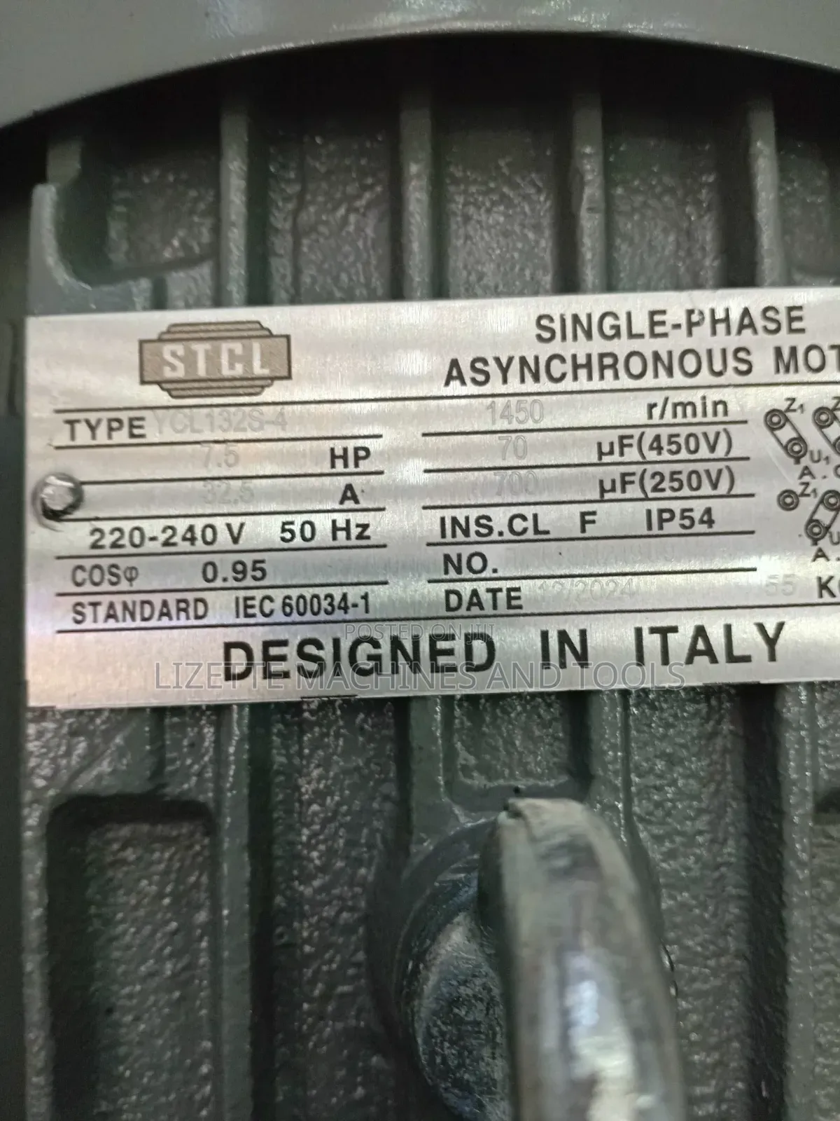 STCL 7.5hp Low Speed Single Phase Motor