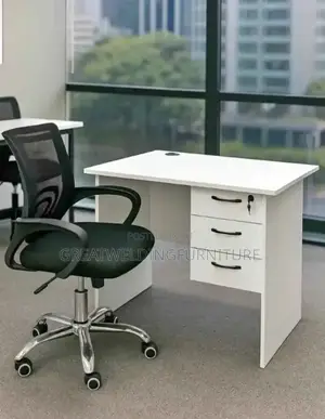 1.2m White With a Black Mesh Office Chair