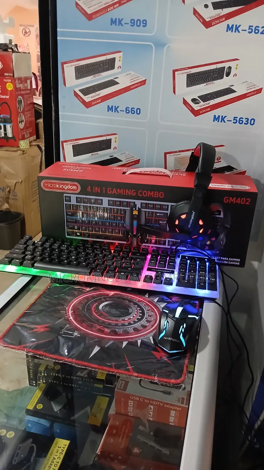 4 in 1 Gaming Combo Keyboard,Mouse,Headset,Mousepad